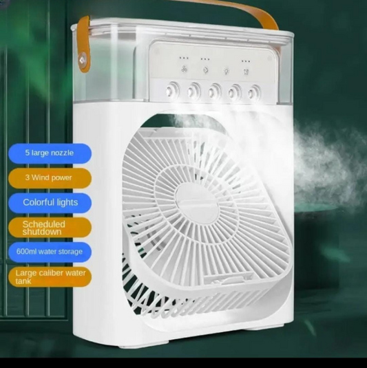 Portable Air Conditioner Fan Usb Electric Fan With Led Night Light,(random Color)